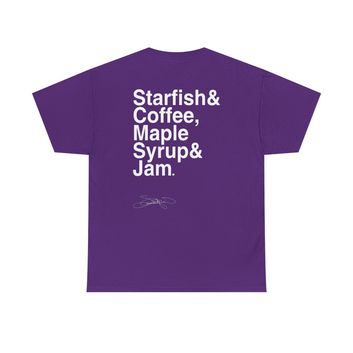 Starfish & Coffee Unisex T-Shirt – Iconic Lyric Back Print with Signature – Starfish Front Design
