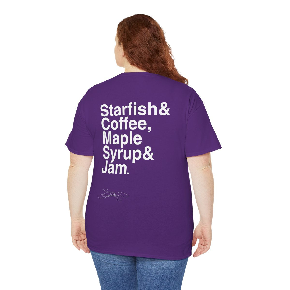 Starfish & Coffee Unisex T-Shirt – Iconic Lyric Back Print with Signature – Starfish Front Design